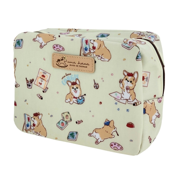 Uma Hana Handbags - Waterproof Corgi Cube Makeup Cosmetic Bag